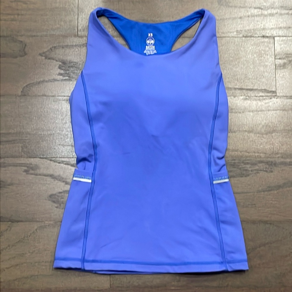 Senita Athletics Purple/Blue Racerback Tank w/ Built in Bra - Size XS